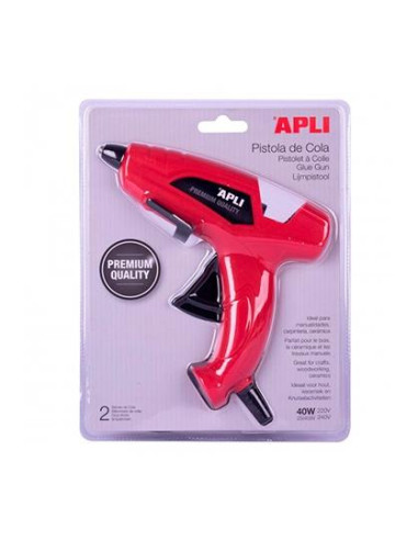 APLI PISTOLA DE SILICONA CALIENTE NEGRO 40W + 2 BARRAS