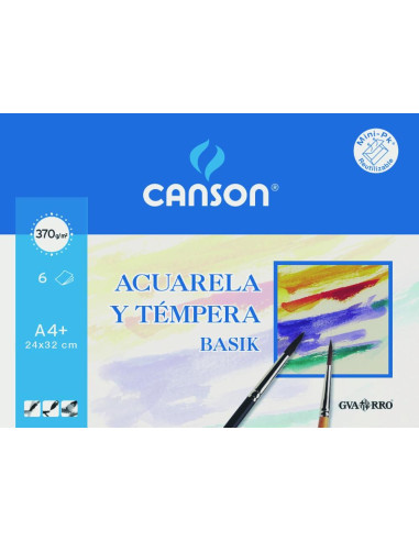 CANSON MINIPACK ACUARELA Y TÉMPERA BASIK 6 HOJAS 24X32CM