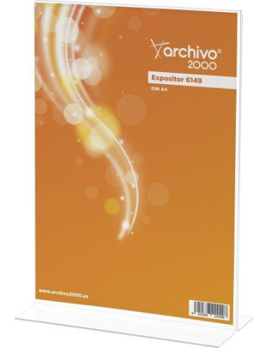 ARCHIVO 2000 EXPOSITOR SOBREMESA ARCHIVO 2000 PREMIUM EN FORMA DE T DIN A4 VERTICAL ESPESOR 3 MM 90X210X305 MM