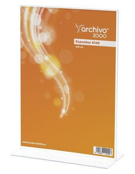 ARCHIVO 2000 EXPOSITOR SOBREMESA ARCHIVO 2000 PREMIUM EN FORMA DE T DIN A4 VERTICAL ESPESOR 3 MM 90X210X305 MM