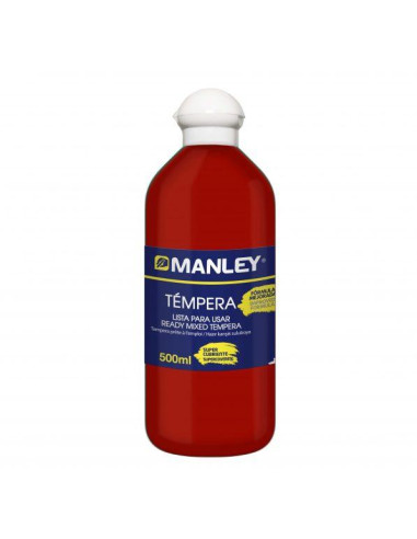 MANLEY TÉMPERA PREPARADA ROJO BOTELLA DE 500ML