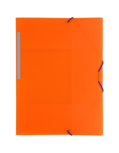 GRAFOPLÁS CARPETA COLORGRAF 3 SOLAPAS PP TRANSLÚCIDO GOMAS FOLIO NARANJA