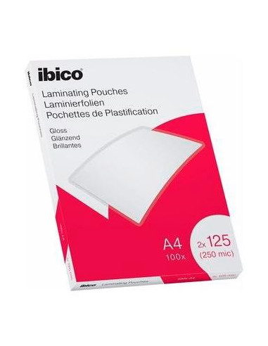 IBICO FUNDAS DE PLASTIFICAR 2X125 MICRAS A4 BRILLO PACK 100 UD