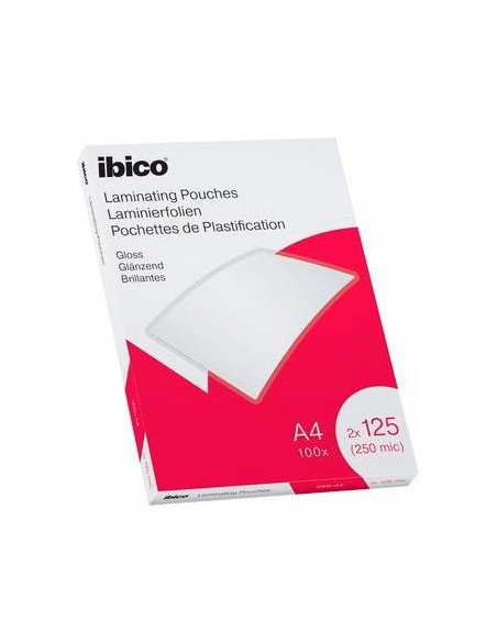 IBICO FUNDAS DE PLASTIFICAR 2X125 MICRAS A4 BRILLO PACK 100 UD