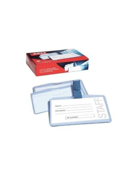 APLI TARJETA DE IDENTIFICACIÓN HORIZONTAL PLASTICO 90X56 MM CON PINZA -25U-