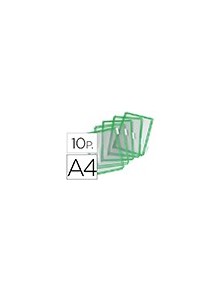 Funda para portacatalogo tarifold din a4 color verde pack de 10 unidades