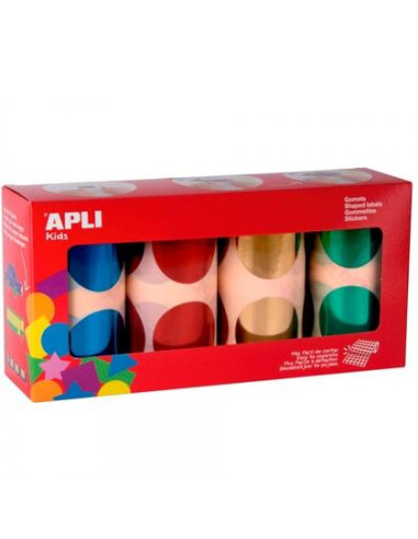 APLI GOMETS XXL PACK 4 ROLLOS REDONDOS Y COLORES SURTIDOS METALIZADOS -5664 UNIDADES-