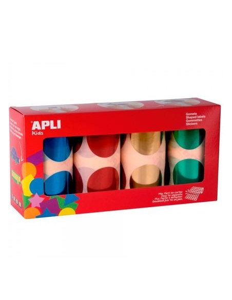 APLI GOMETS XXL PACK 4 ROLLOS REDONDOS Y COLORES SURTIDOS METALIZADOS -5664 UNIDADES-