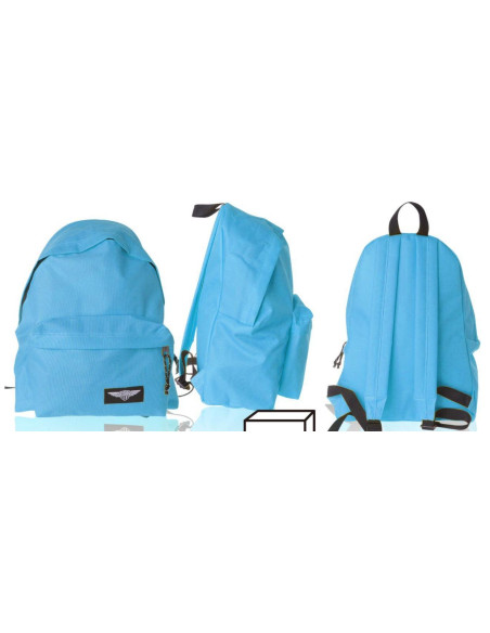 MOCHILA ECO GRANDE CREMALLERA AZUL