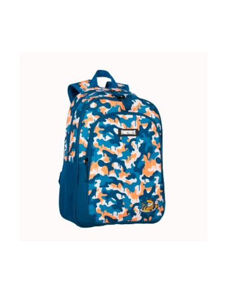 TOYBAGS MOCHILA FORTNITE BLUE CAMO DOBLE COMPARTIMENTO ADAPTABLE A CARRO 3 BOLSILLOS