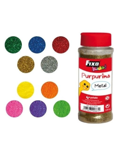 FIXO PURPURINA KIDS BOTE 100GR METAL PLATA