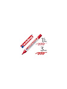Rotulador edding marcador permanente 3000 rojo punta redonda 1,5-3 mm recargable