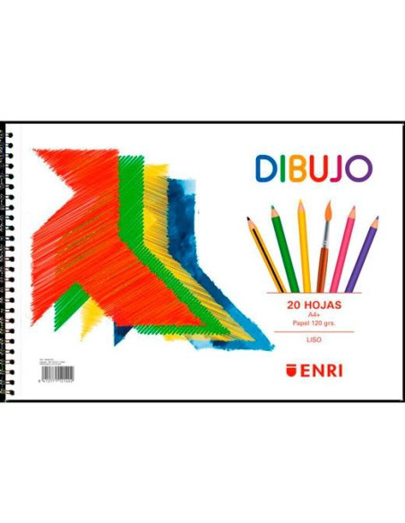 ENRI BLOC DE DIBUJO ESPIRAL PAJARITA 20H A4+ 120GR LISO MICROPERFORADO BLANCO