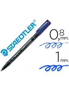 Rotulador staedtler lumocolor retroproyeccion punta de fibrapermanente 317-3 azul punta media redonda 0.8-1 mm