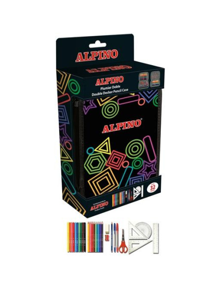 ALPINO PLUMIER PEQUEÑO DOBLE BLACK EN BLÍSTER MATERIAL INCLUÍDO