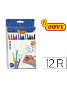 Rotulador jovi slim caja de 12 colores surtidos