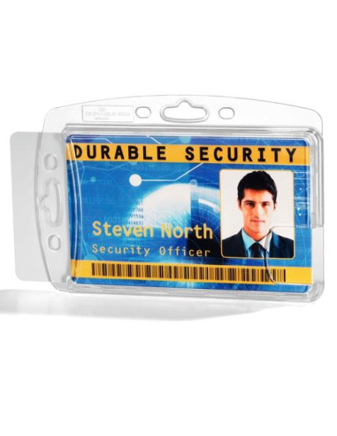 DURABLE IDENTIFICADOR RÍGIDO PARA 2 TARJETAS 54X87MM PACK 10 UD TRANSPARENTE