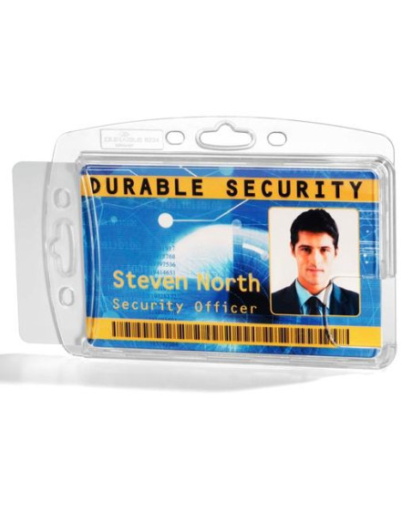 DURABLE IDENTIFICADOR RÍGIDO PARA 2 TARJETAS 54X87MM PACK 10 UD TRANSPARENTE