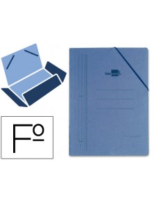 CARPETA GOMAS CARTON AZUL ROMANO SOLAPAS FOLIO LIDERPAPEL