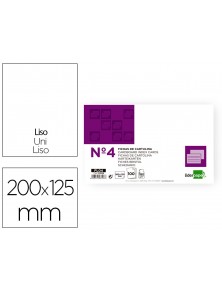 Ficha liderpapel lisa nº4 125x200mm paquete de 100 180g