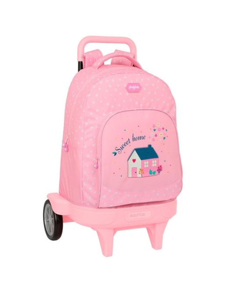 SAFTA MOCHILA GRANDE C/RUEDAS COMPACT EVOLUTION EXTRAÍBLE GLOWLAB KIDS SWEET HOME