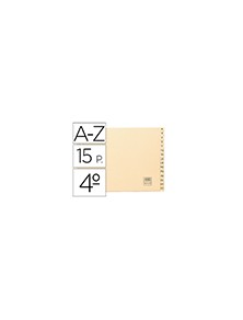 Separadors de cartolina alfabètic A-Z Foli