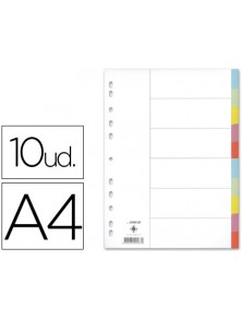 Separador q-connect cartulina juego de 10 separadores din a4multitaladro