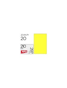 Etiqueta adhesiva apli 02878 tamaño 210x297 mm para laser fotocopiadora ink-jet caja con20 hojas din a4 amarillo