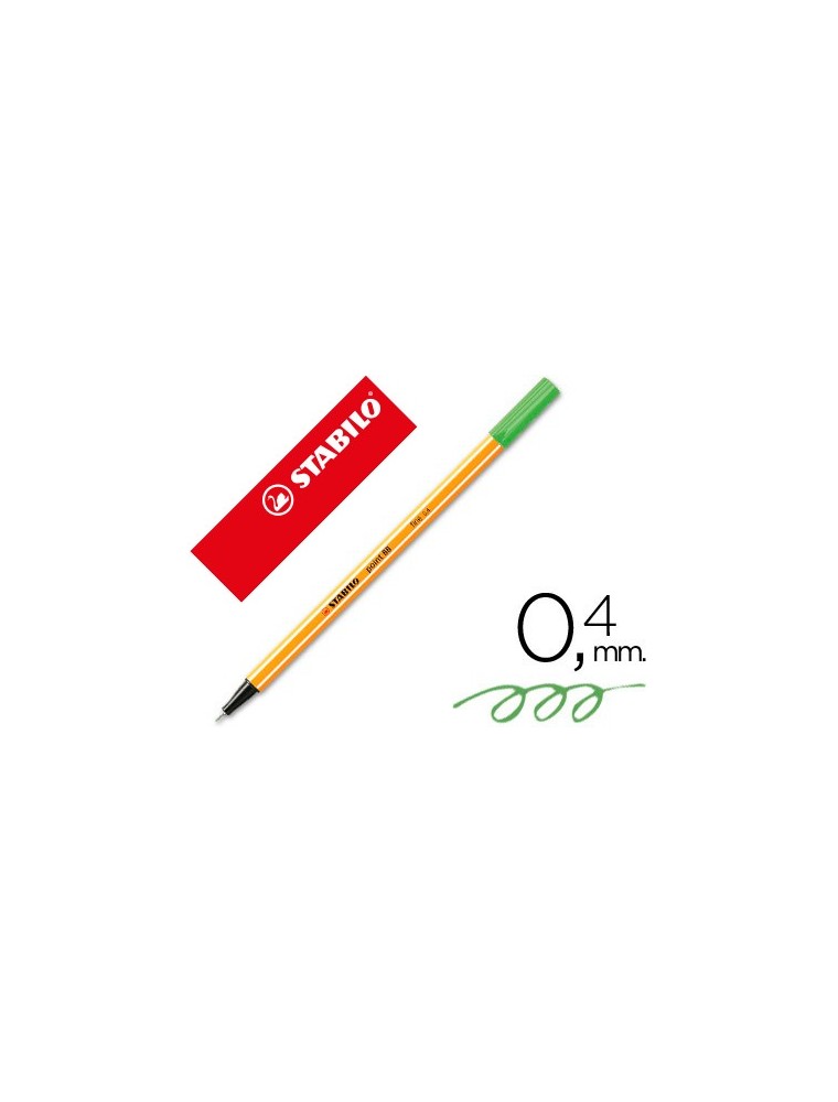 Rotulador stabilo punta de fibra point 88 verde 0,4 mm