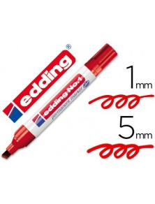 Rotulador edding marcador permanente 1 rojo punta biselada 5 mm