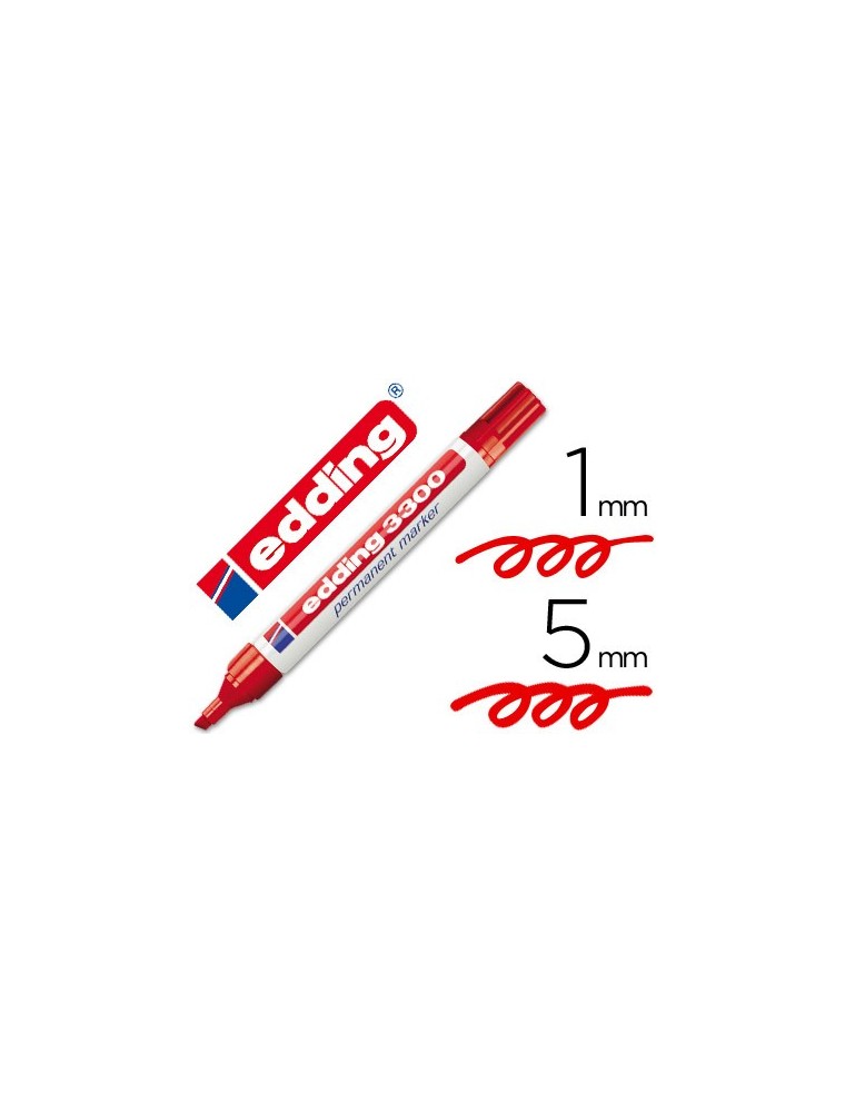 Rotulador edding marcador 3300 n.2 rojo punta biselada recargable