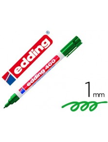 Rotulador edding marcador permanente 400 verde punta redonda 1 mm