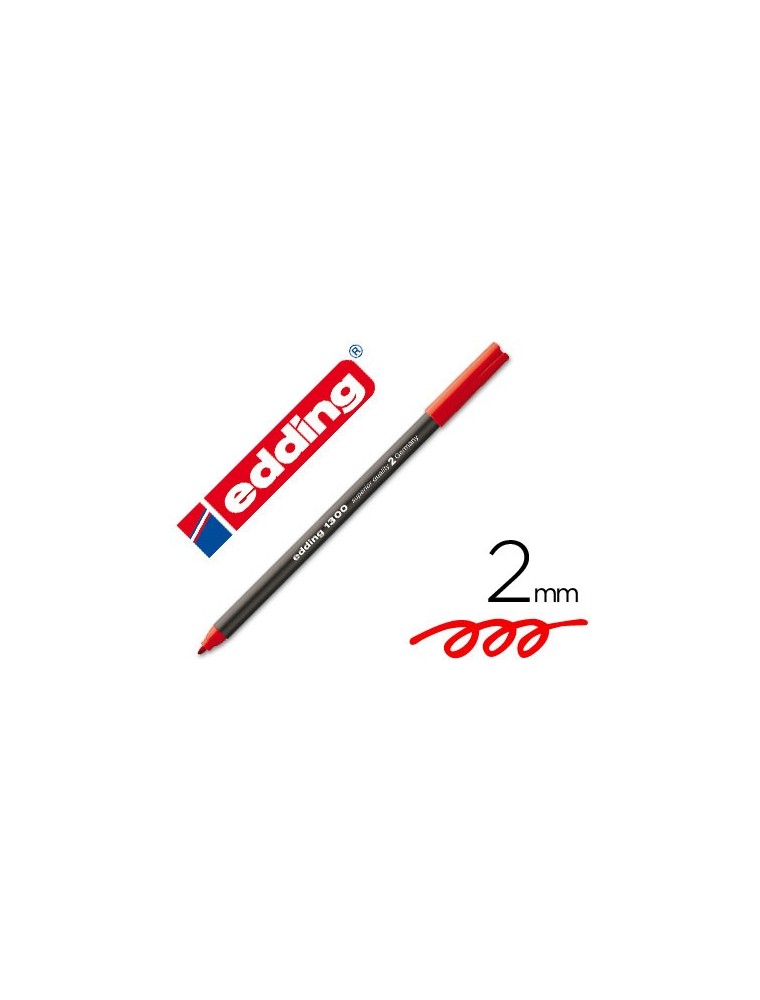 Rotulador edding punta fibra 1300 rojo punta redonda 2 mm