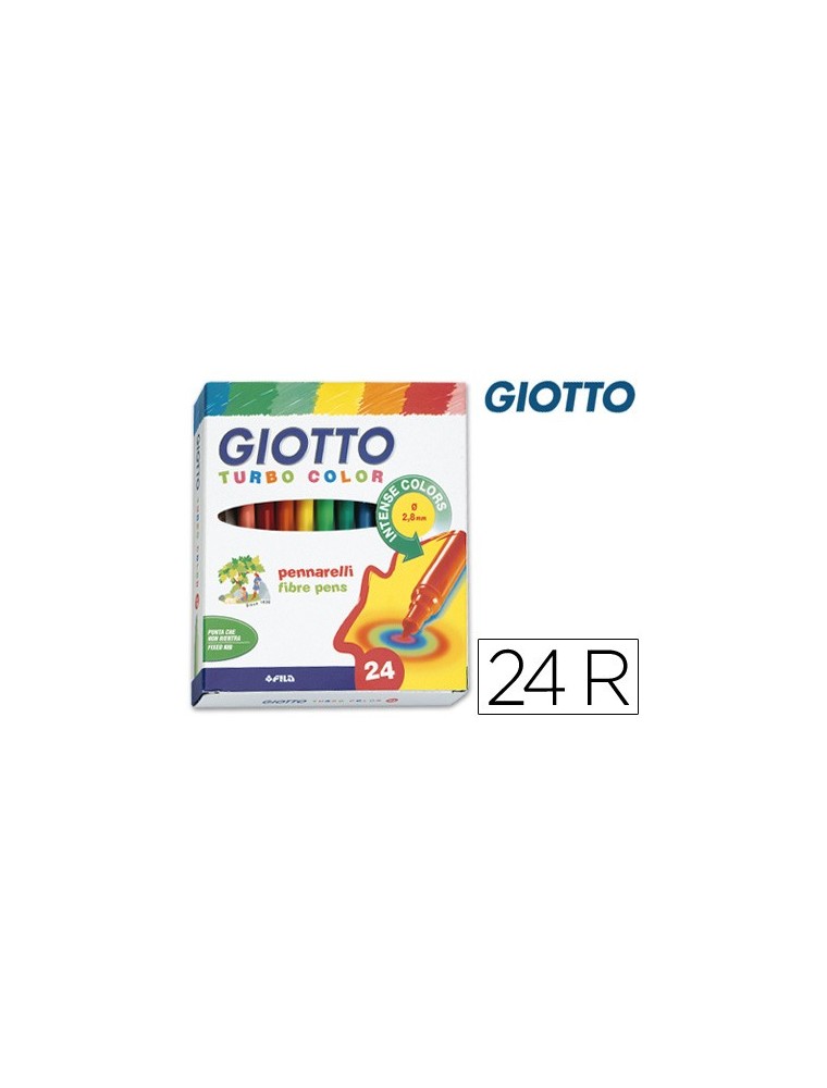 Rotulador giotto turbo color caja de 24 colores lavables con punta bloqueada