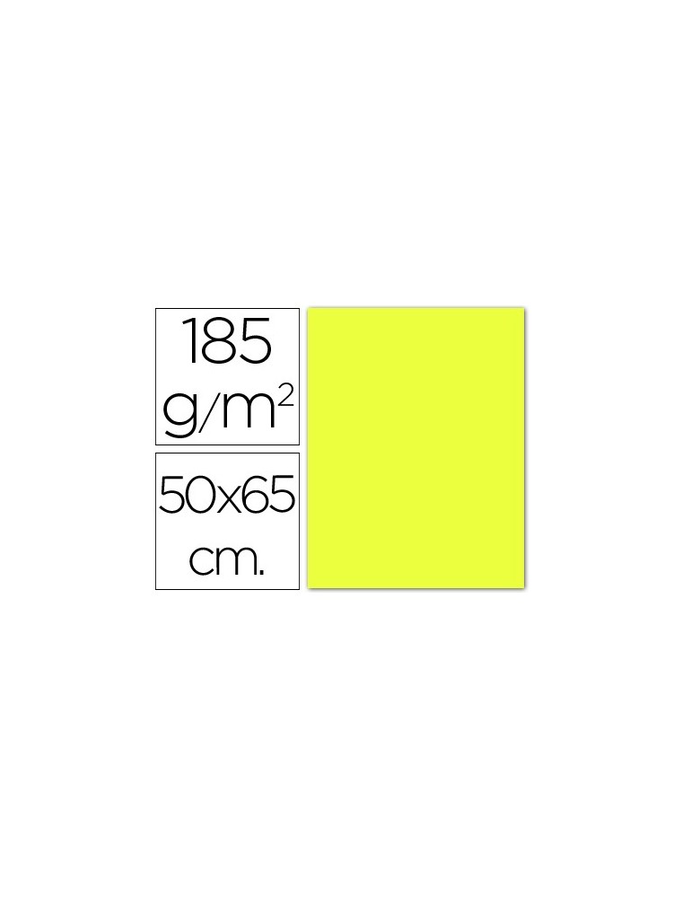 Cartulina guarro amarillo limon 50x65 cm 185 gr