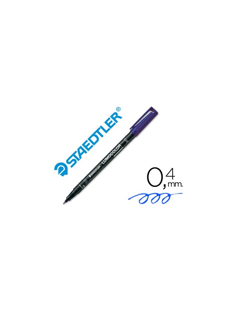 Rotulador staedtler lumocolor retroproyeccion punta de fibrapermanente 313-3 azul punta super fina redonda 0.4 mm
