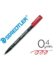 Rotulador staedtler lumocolor retroproyeccion punta de fibrapermanente 313-2 rojo punta super fina redonda 0.4 mm