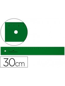 Regla 30 cm plàstic verd
