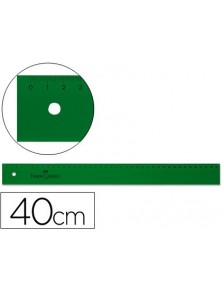 Regla 40 cm plàstic verd