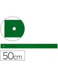 Regla 50 cm plàstic verd