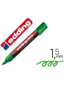 Rotulador edding marcador permanente 300 verde punta redonda 1,5-3 mm recargable