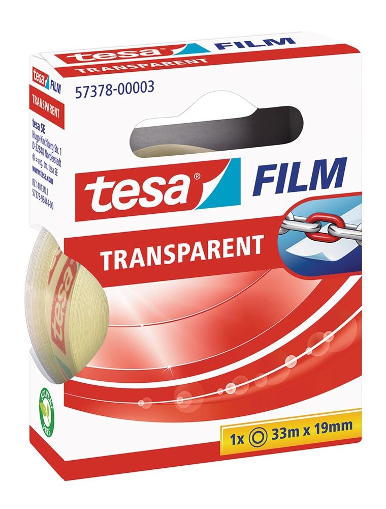 Cinta adhesiva transparente muy resistente caja individual 19mmx33m Tesa