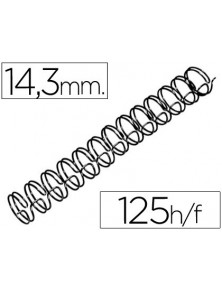 Espiral wire 31 14,3 mm n.9 negro capacidad 125 hojas caja de 100 unidades