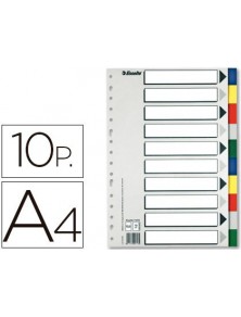 Separador esselte plastico juego de 10 separadores din a4 con 5 colores multitaladro