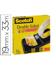 Cinta adhesiva scotch dos caras 33 mt x 19 mm