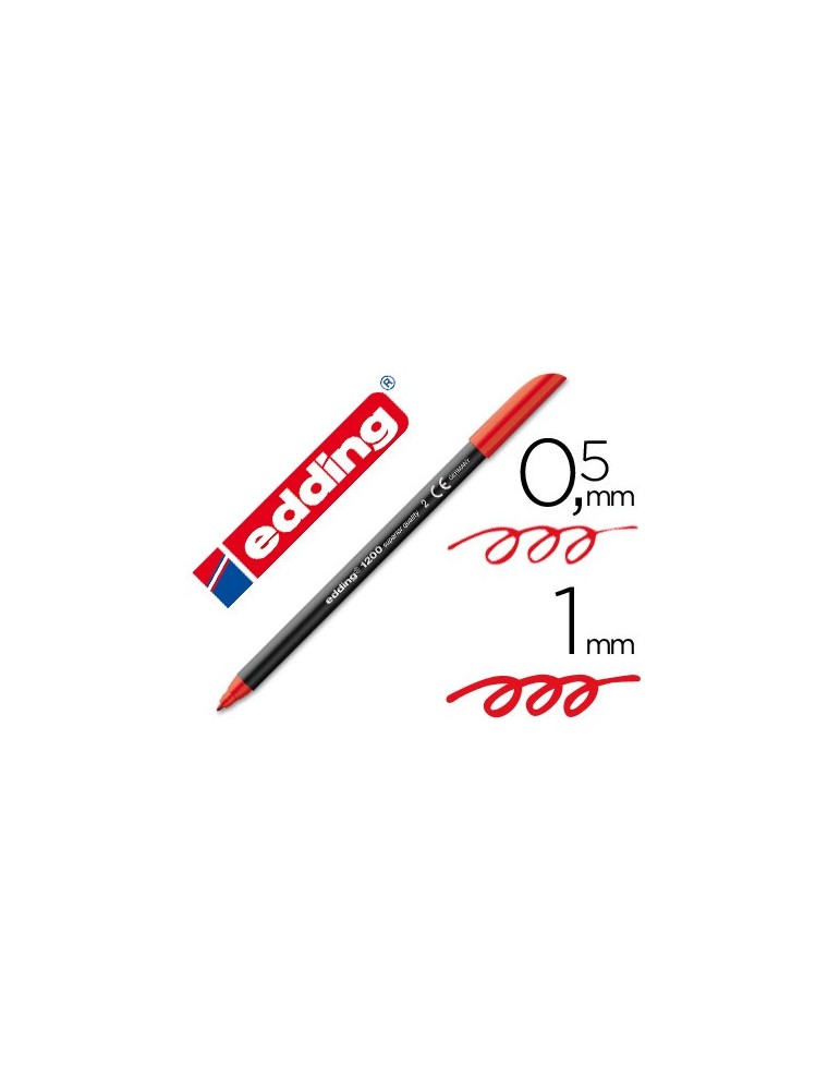 Rotulador edding punta fibra 1200 rojo n.2 punta redonda 0.5 mm