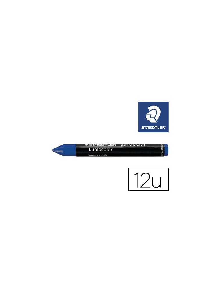 Cera staedtler para marcar azul lumocolor permanente omnigraph 236 caja de 12 unidades
