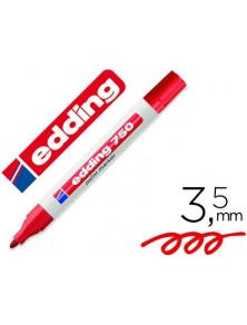 Rotulador edding punta fibra 750 rojo punta redonda 2-4 mm
