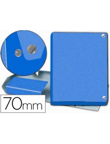 Carpeta proyectos pardo folio lomo 70 mm carton forrado azul con broche