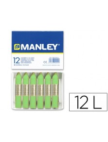Lapices cera manley unicolor verde amarillento n.22 caja de12 unidades